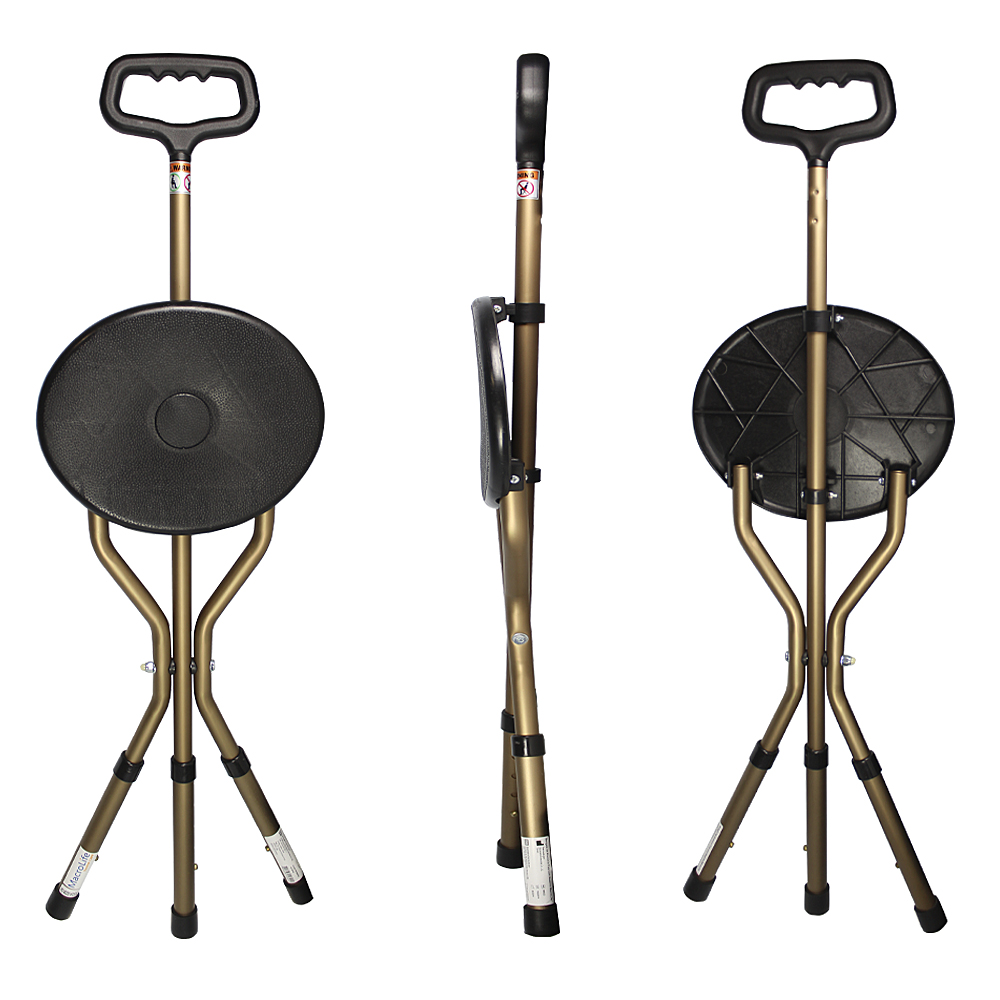 Bengala de Alumínio com Altura Regulável com Assento - MacroLife