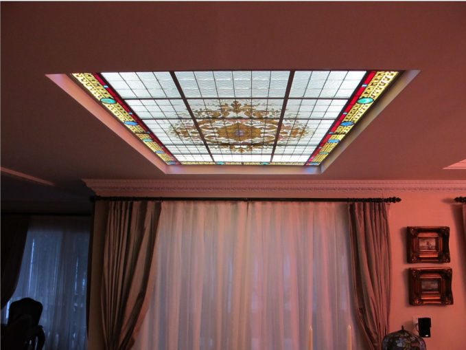 Vitral com Ornatos e Floral, vitral clarabóia; vitral comercial; vitraux, vitral artístico, iris arte vítrea; vitral florianópolis; Vitral Santa Catarina; Vitral decorativo; vitral residencial, Roberto Petrelli, estúdio de vitrais