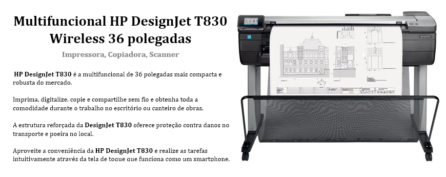 HP DesignJet T830 Wireless 36 polegadas