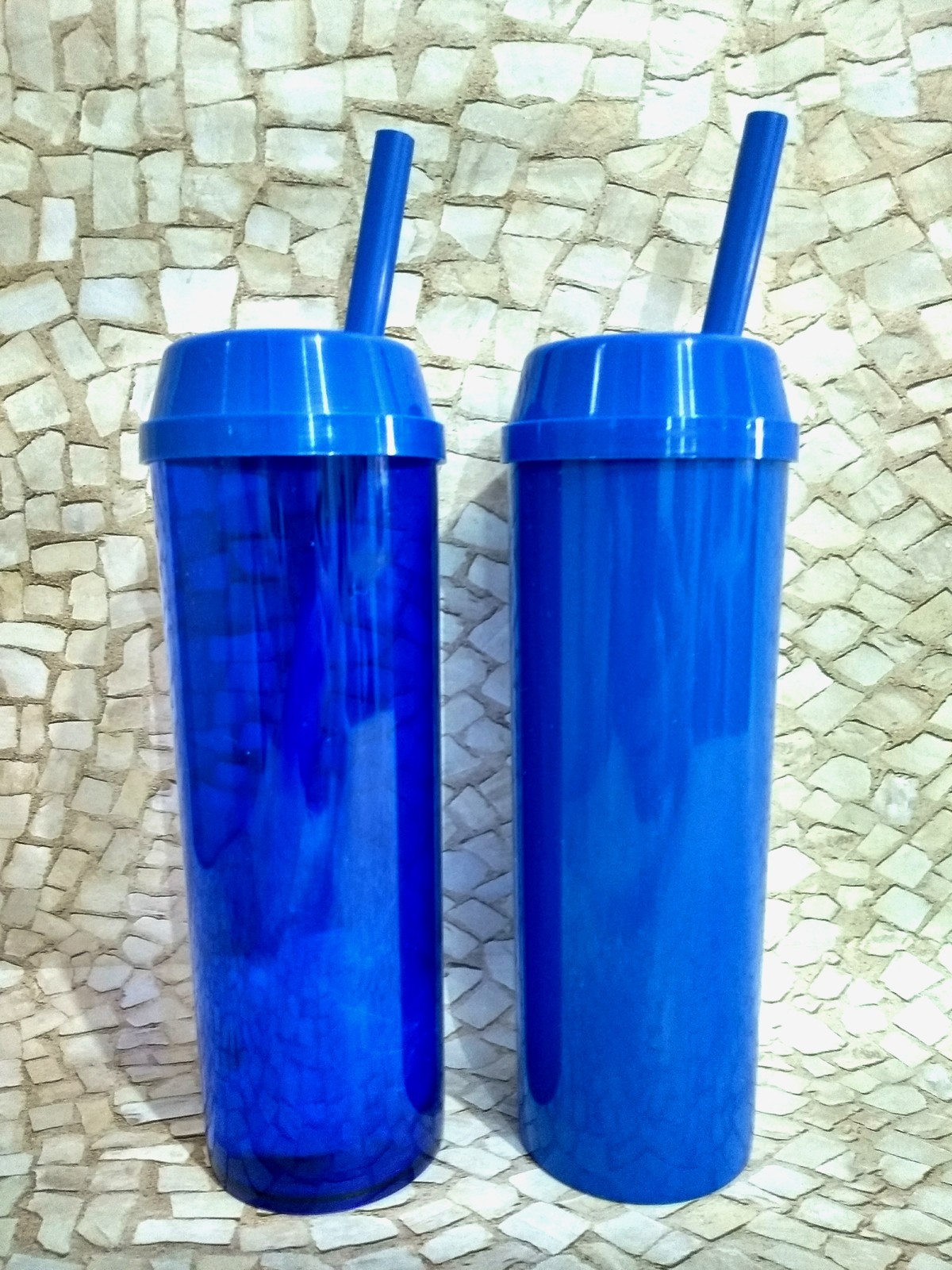 LD com tampa e canudo Azul