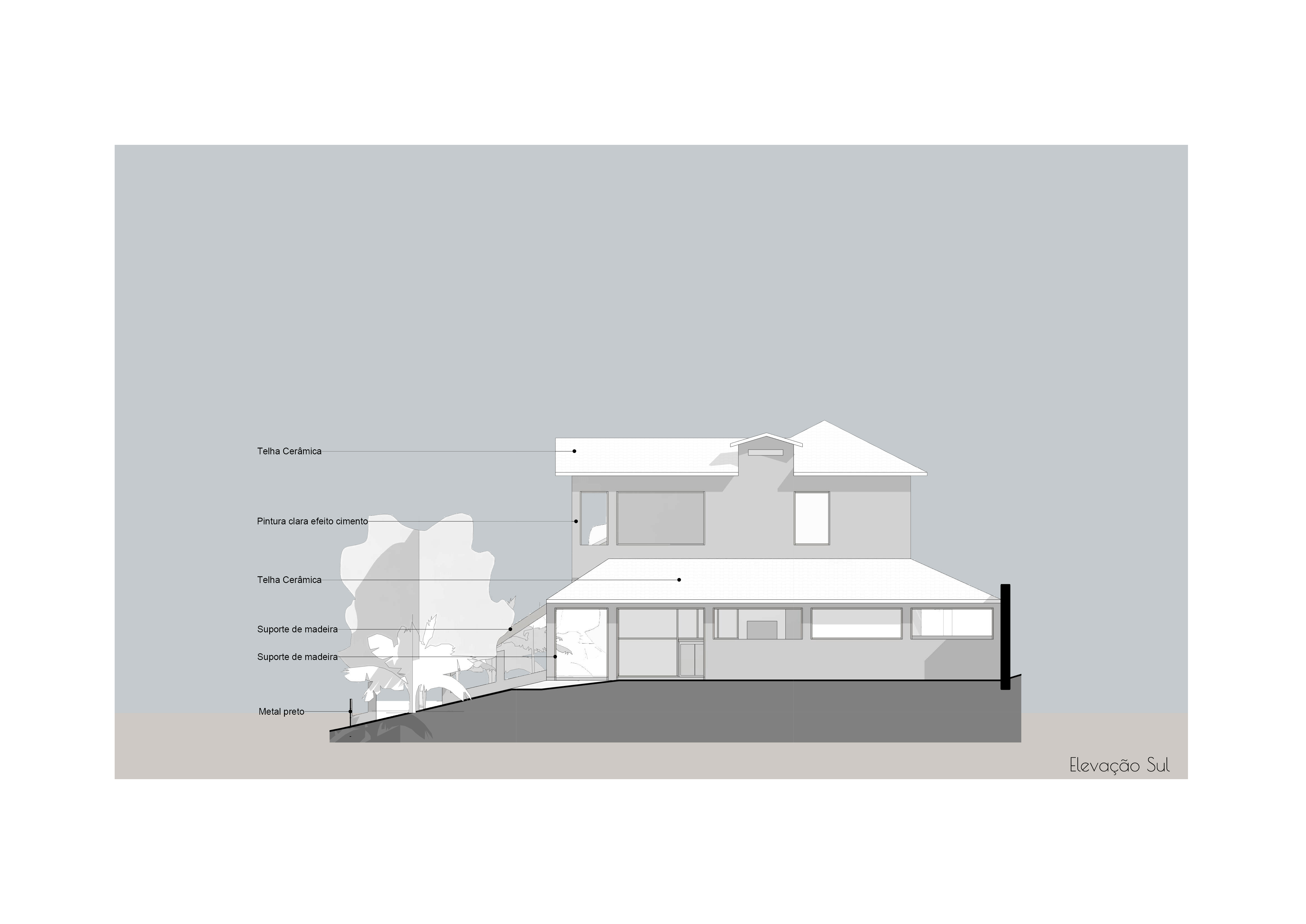 Elevação Sul  |  Casa Caucaia  |  LUBRU Arq & Reg | Arquitetura | Regularização | Caucaia do Alto