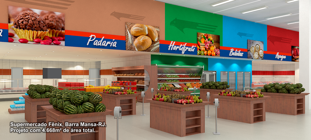 Supermercado Fênix - Barra Mansa/RJ - Projeto com 4.668m² de área construída.