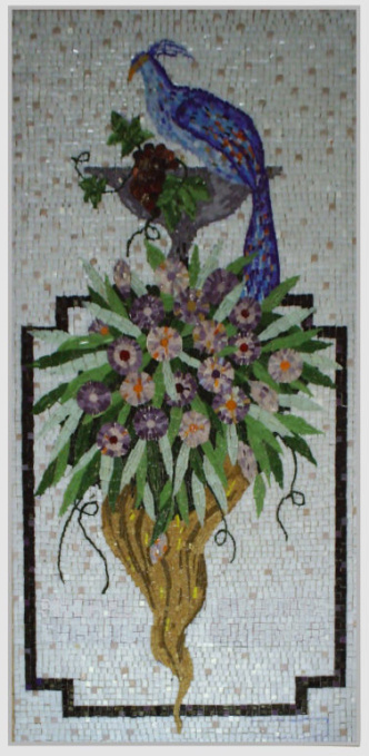 Mosaico pavão em Vidrotil; Iris arte vítrea, mosaico, Vidrotil, roberto petrelli, estúdio vitral, 