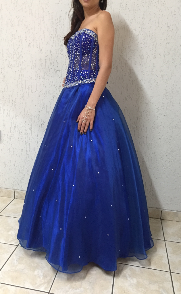 Debutante azul brilho