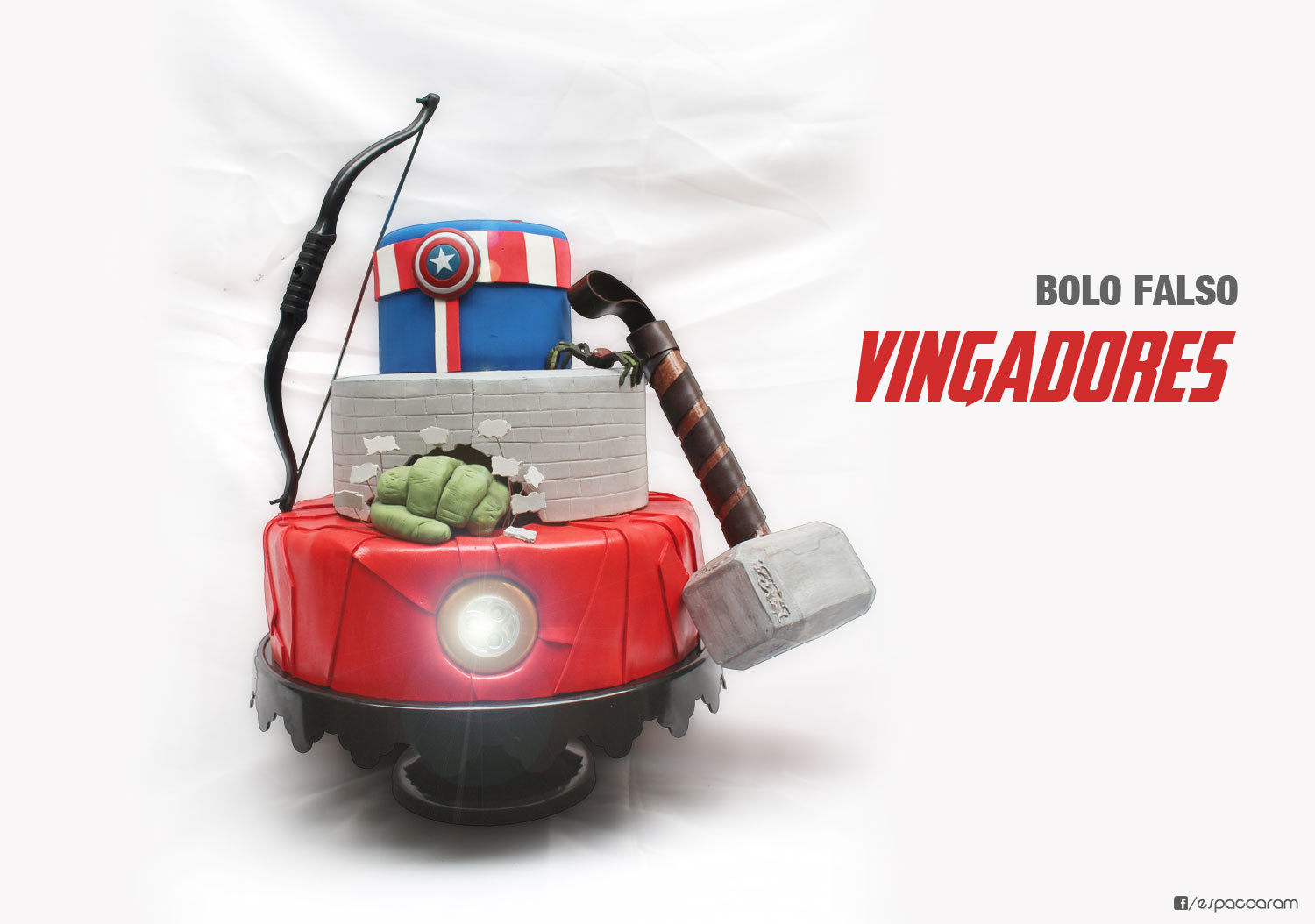 aluguel bolo falso vingadores, hulk, capitão américa, thor, viuva negra, homem de ferro e arqueiro verde