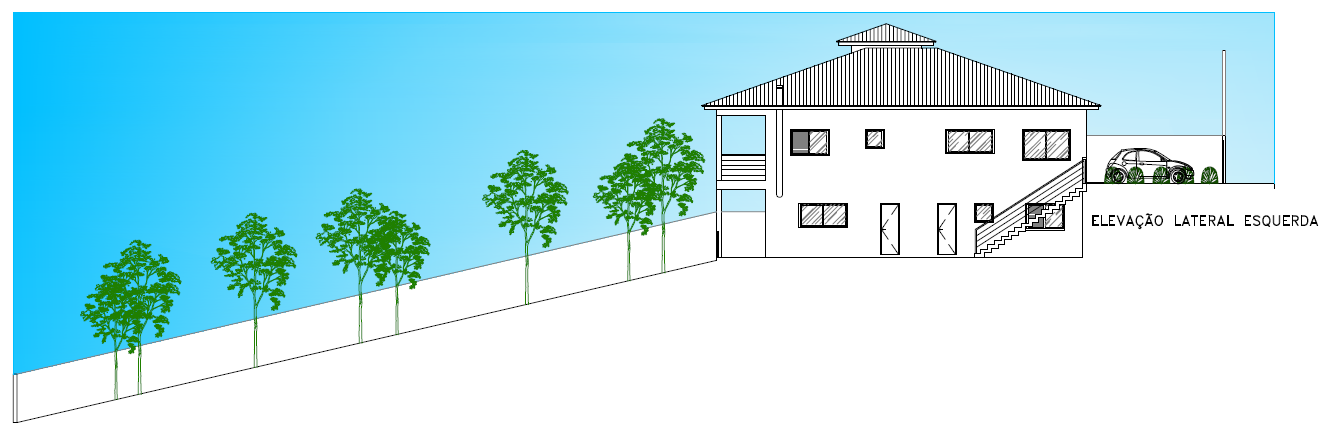 Residência Araçariguama - Elevação lateral esquerda.png