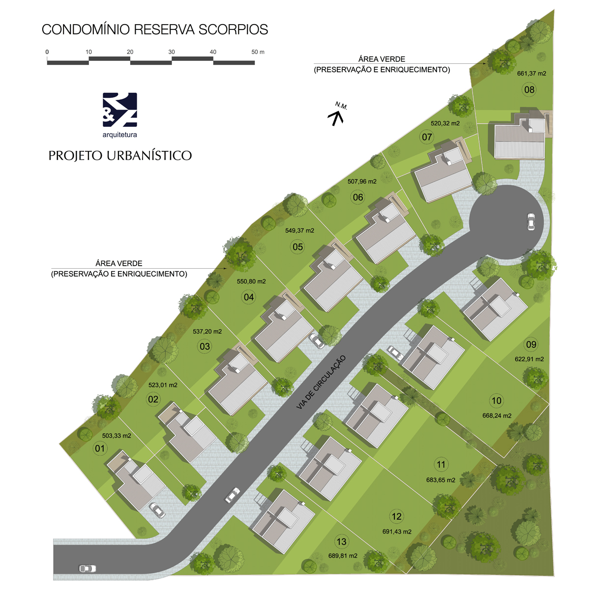 Reserva Scorpios, Condomínio Residencial, Projeto Urbanístico R&A, Projeto Arquitetônico das Residências