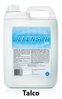 Defensor: Desinfetante a base de quartenário de amônio para limpeza e desinfecção de superfícies laváveis. Indicado para qualquer ambiente. Com fragrâncias.