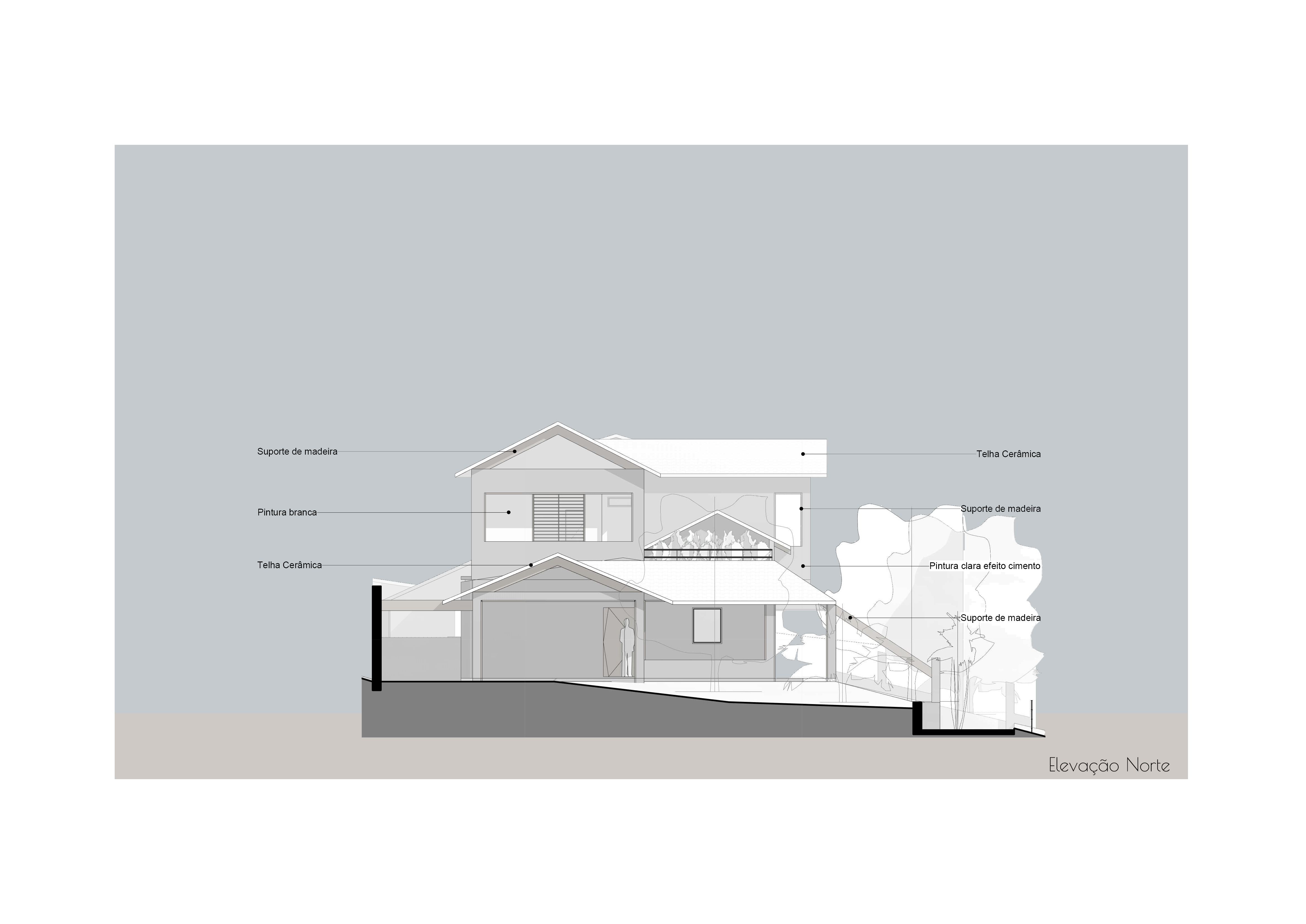 Elevação Norte  |  Casa Caucaia  |  LUBRU Arq & Reg | Arquitetura | Regularização | Caucaia do Alto