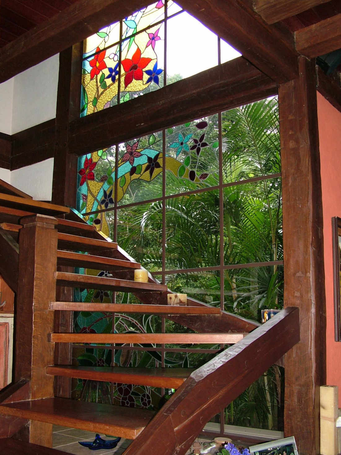 Vitral Floral, vitraux, vitral artístico, iris arte vítrea; vitral florianópolis; Vitral Santa Catarina; Vitral decorativo; vitral residencial, Roberto Petrelli, estúdio de vitrais