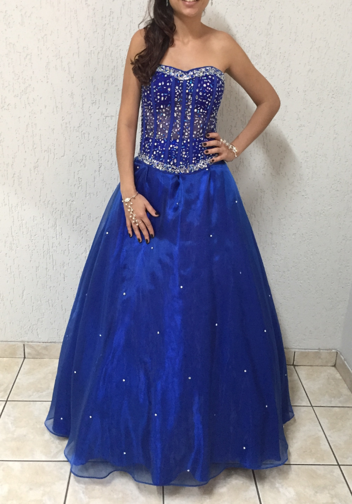 Debutante azul brilho