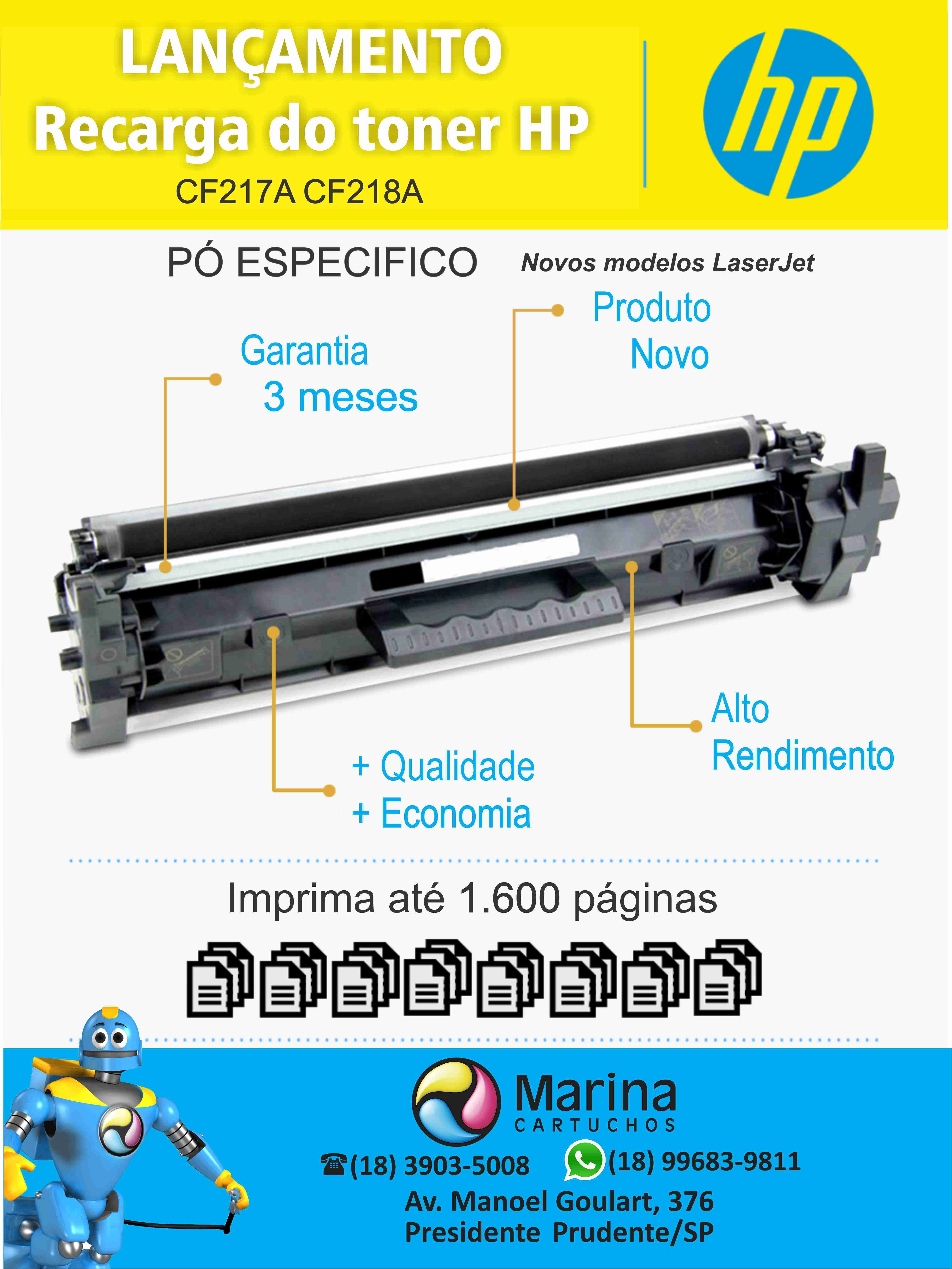 recarga cf217a cf218a CF219A HP M102w M104W M130 m132