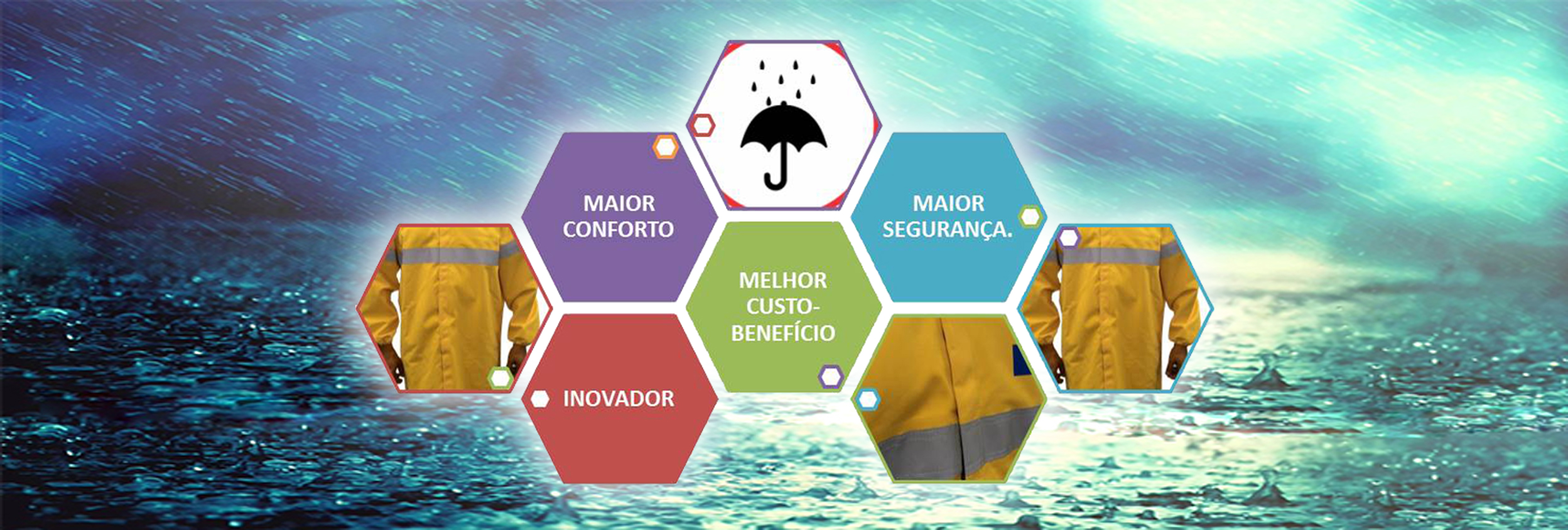 Capa de chuva impermeável com melhor custo benefício, contra fogo repentino e permite que a transpiração do corpo evapore, obtendo maior conforto