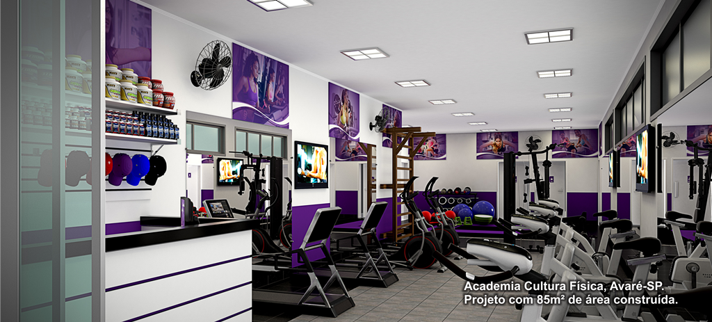 Academia Cultura Física - Avaré/SP - Projeto com 85m² de área construída.