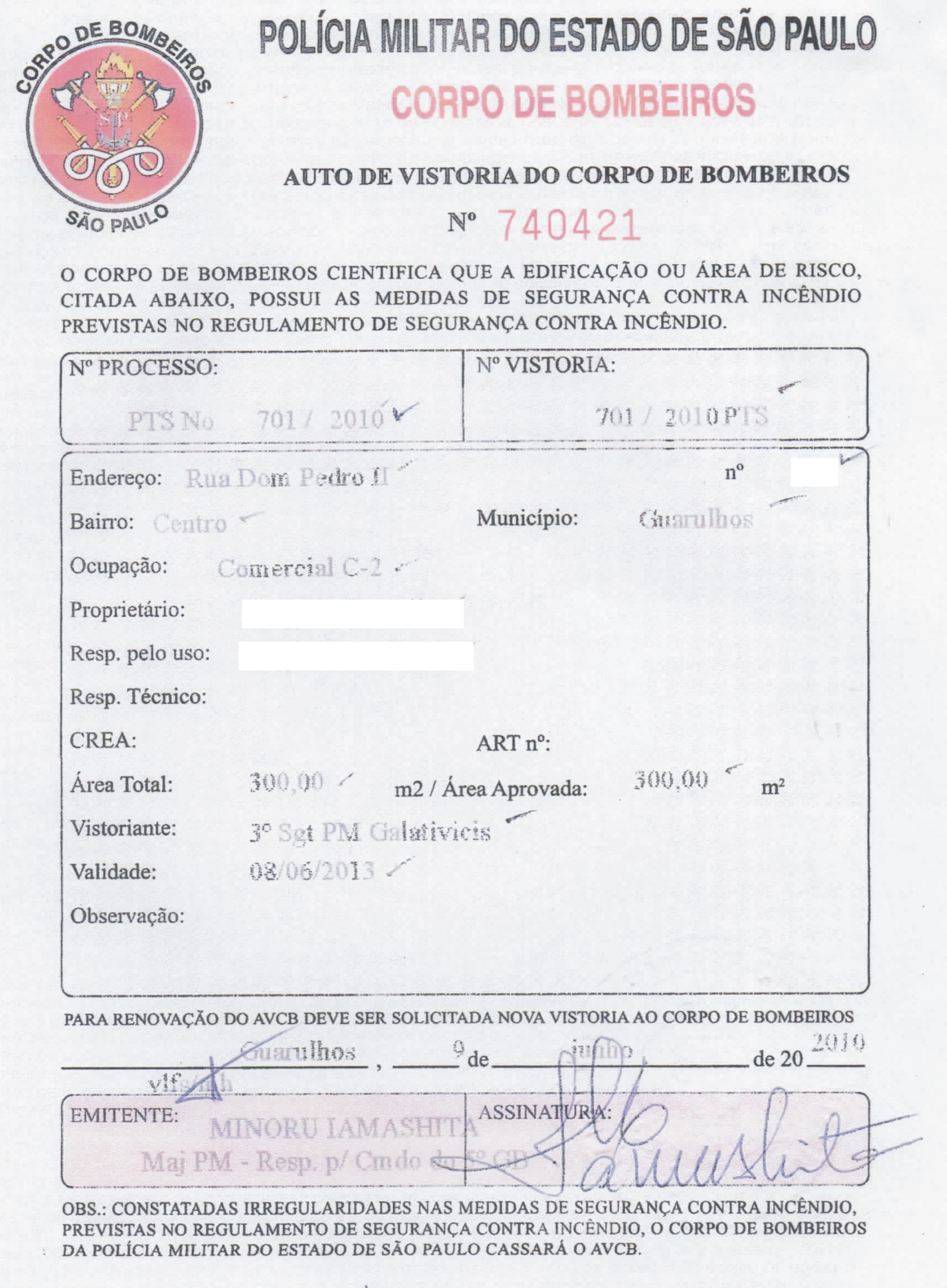 AUTO DE VISTORIA DO CORPO DE BOMBEIROS AVCB para loja de sapatos e calçados em Guarulhos e São Paulo