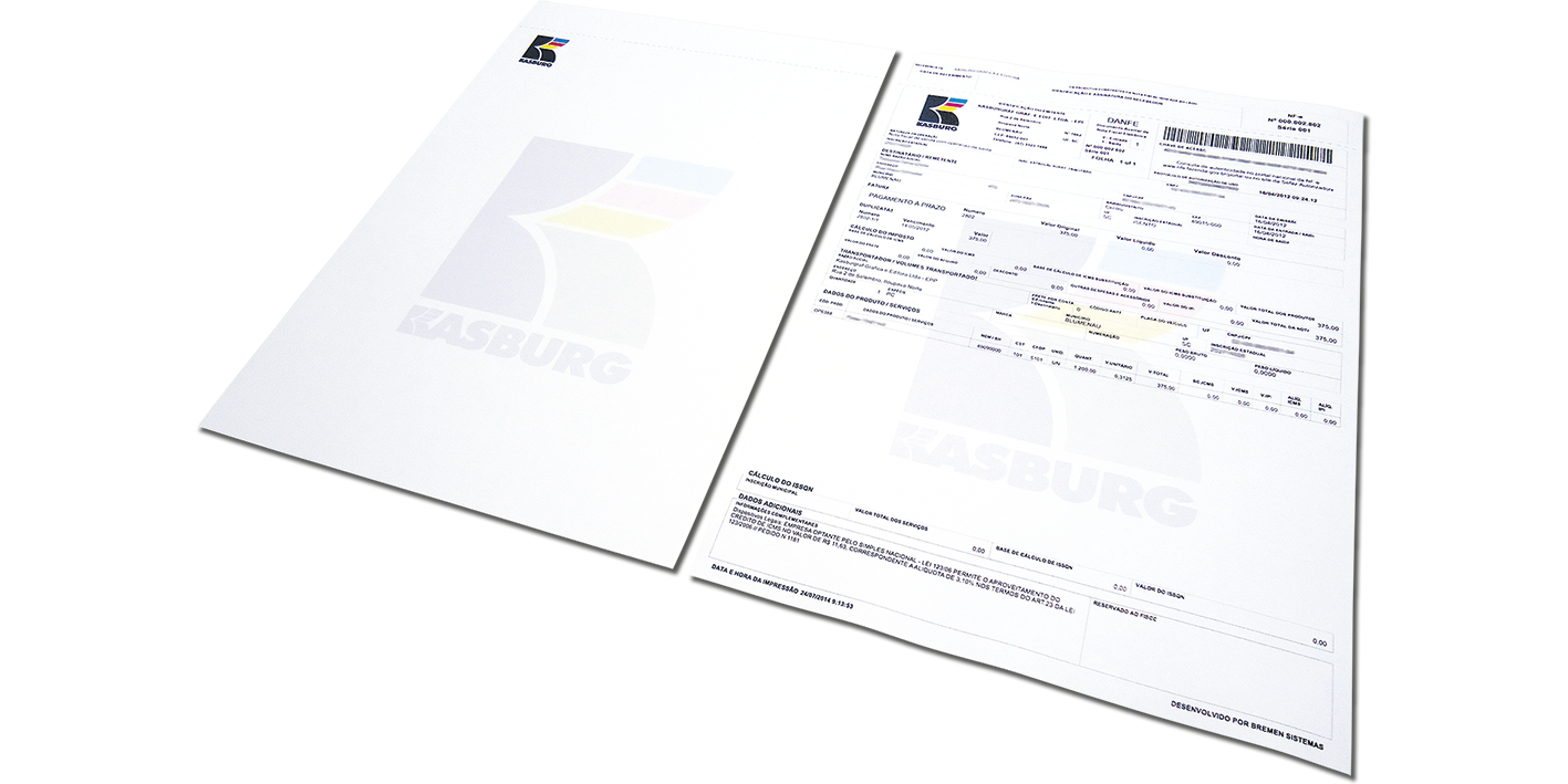 Folha Danfe com Serrilha