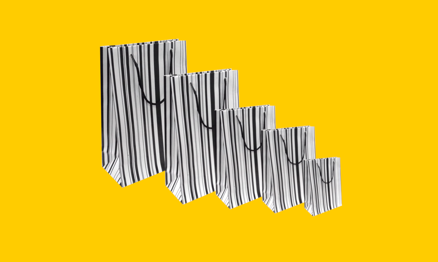 Bolsa Boutique Plastificada Listra Preta com fundo Branco (Mini, Pequena, Média, Grande e Gigante).png