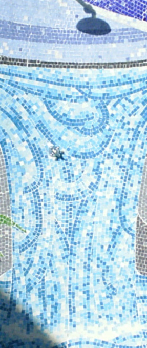 detalhe mosaico; iris arte vitrea; mosaico vidrotil, estúdio vitral, roberto petrelli