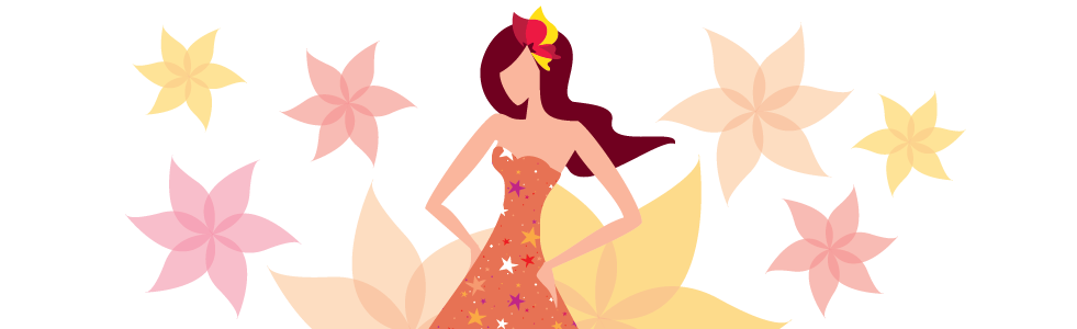 Moneca do site DepilStar com flores 