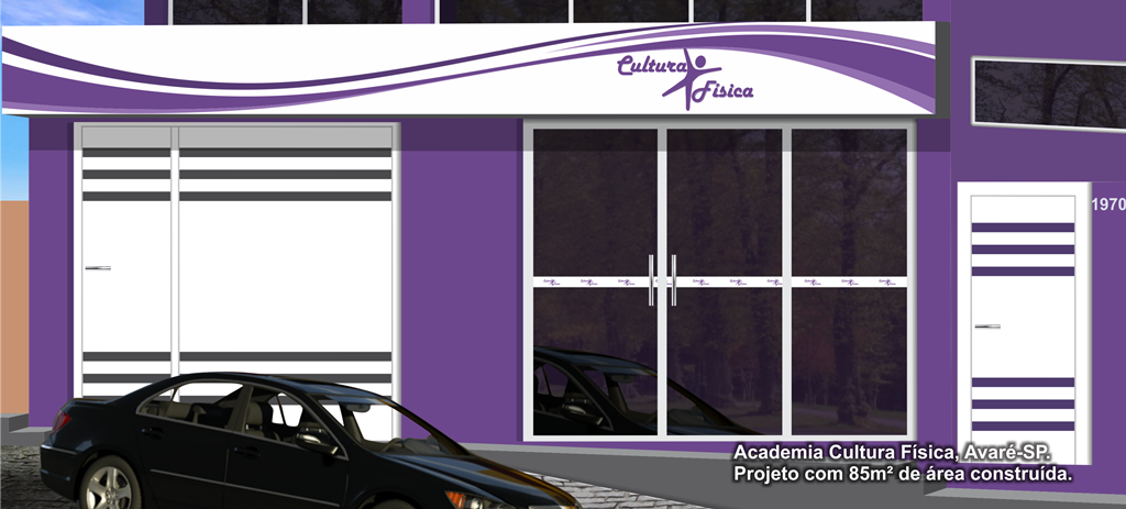 Academia Cultura Física - Avaré/SP - Projeto com 85m² de área construída.