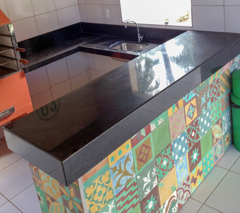 Balcão Americano no Granito Preto 