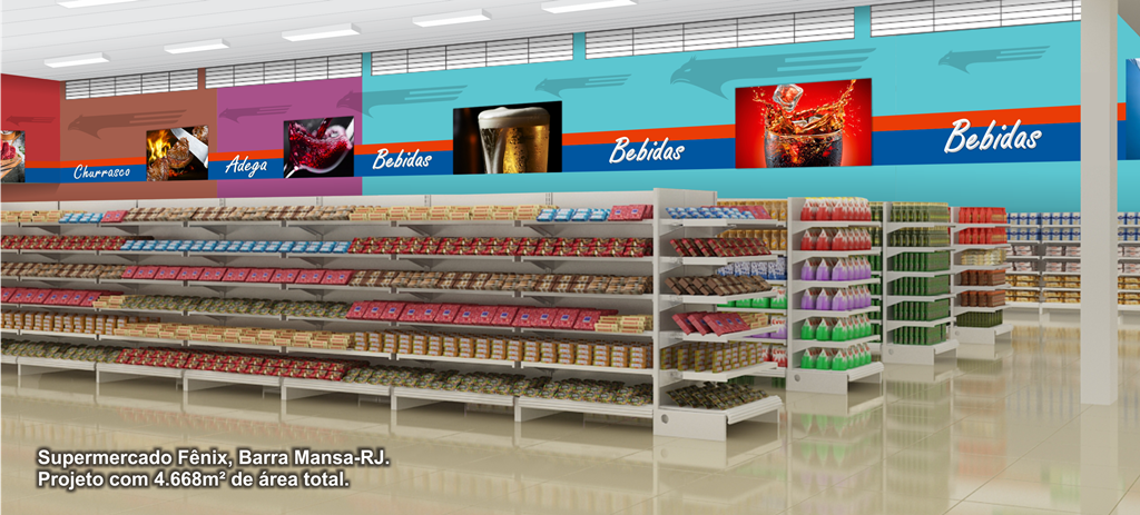 Supermercado Fênix - Barra Mansa/RJ - Projeto com 4.668m² de área construída.