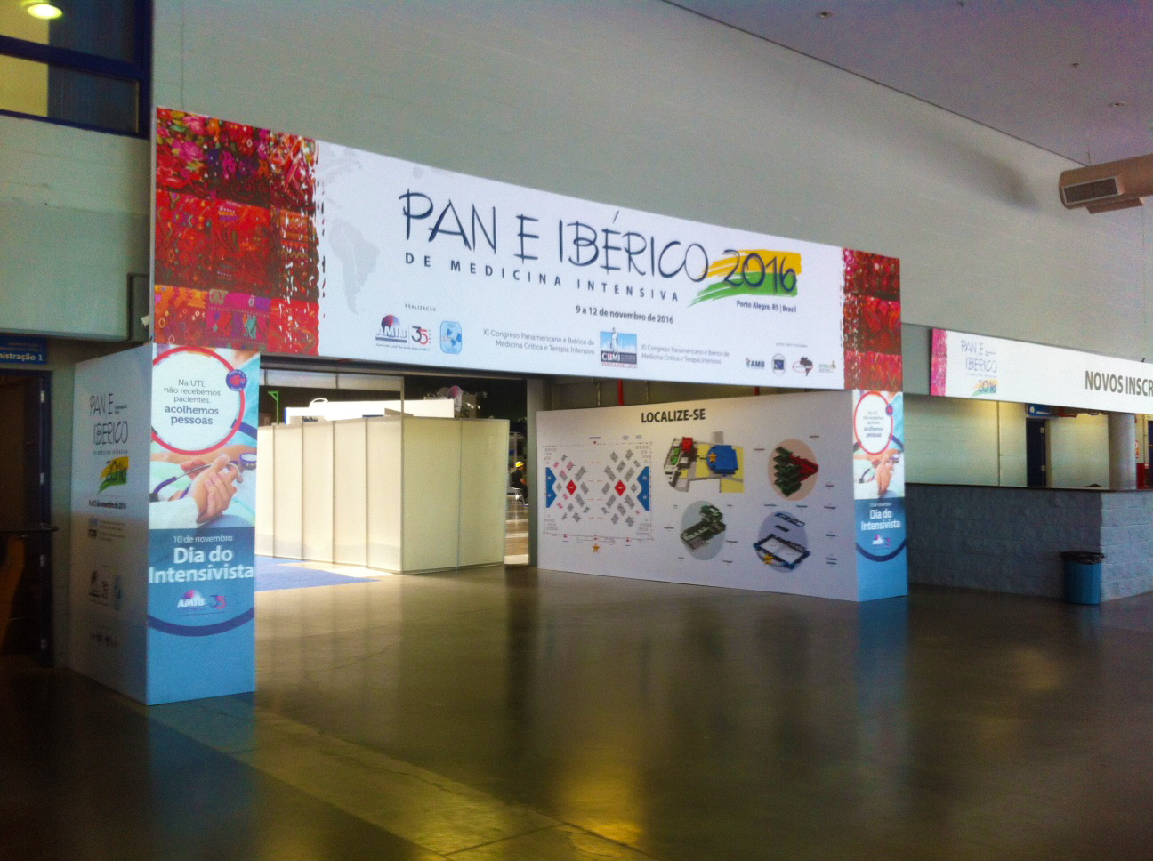 Sinalização Congresso, Pórtico, Credenciamento, Tótem, Pan Ibérico, AMIB, FIERGS