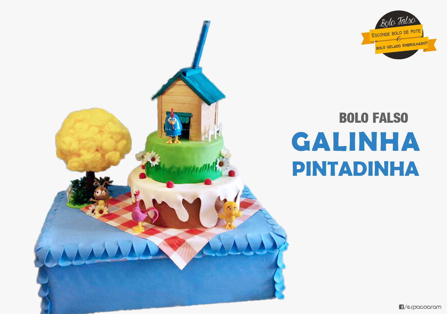aluguel bolo falso galinha pintadinha