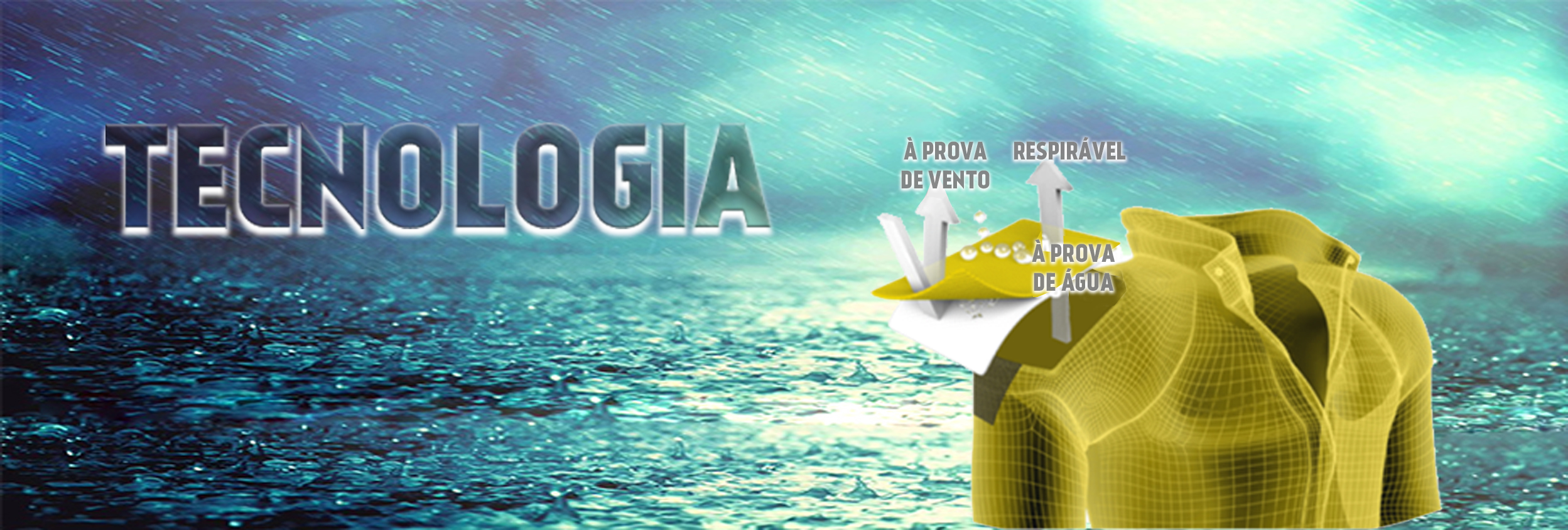 Capa de chuva impermeável e permeável tecnologia que deixa o vapor da transpiraração sair